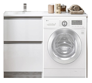 Тумба с раковиной Alavann Soft Silver 120 белая Фото 1