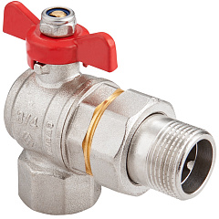Кран шаровый с американкой угл. 1/2" б. г/ш MVI