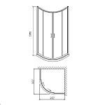 Душевой уголок Alvaro Banos Granada S90.20 Cromo с поддоном в форме четверти круга Фото 3