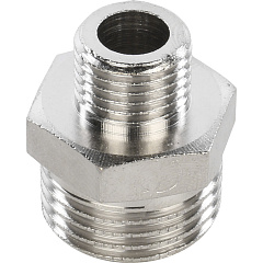 Ниппель переход. 1/2х1/4" ник. Stout