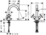 Смеситель для раковины Hansgrohe Logis Classic Фото 2