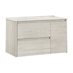 Тумба Comforty Бремен-90 дуб белый с раковиной Comforty 9090EL