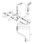 Смеситель для ванны Grohe Сosta S с душевым гарнитуром Фото 3