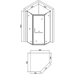 Душевой уголок Agger A03 090TCR/G 90х90, прозрачное стекло Фото 3