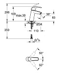 Смеситель для раковины Grohe Eurosmart New Фото 2