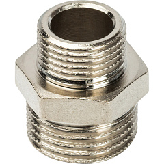 Ниппель переход. 1/2х3/8" ник. Stout