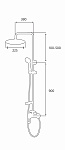 Смеситель с верхним тропическим душем KONNER TS1400R Фото 3
