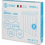 Радиатор алюминиевый STOUT Bravo 500 8 секций Фото 3