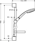 Душевой гарнитур Hansgrohe Croma 100 Multi/Unica C  Фото 3