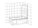 Душевая шторка CS-702 120*65 прозр. стекло Фото 3