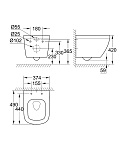 Унитаз подвесной Grohe Euro Ceramic безободковый с микролифтом Фото 3