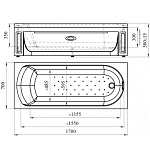 Ванна акриловая Радомир Аврора 170х70 (в компл. экран, каркас, слив-перелив) Фото 6