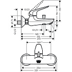 Смеситель для ванны Hansgrohe Novus Фото 3