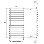 Полотенцесушитель электрический Point Альфа П12 500х800 левый/правый, хром Фото 4