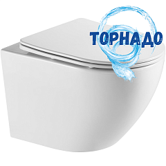 Унитаз подвесной безободковый Azario Grado с сиденьем микролифт Торнадо скрытое
