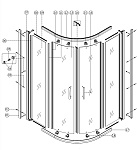 Душевой уголок Alvaro Banos Granada S90.20 Cromo с поддоном в форме четверти круга Фото 4