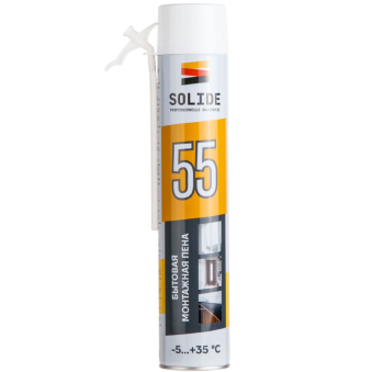Пена монтажная бытовая всесезонная SOLIDE Foam 55 (750мл) Фото 1