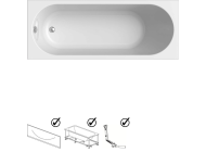 Ванна акриловая Радомир Виктория 170х70 (в компл. экран, каркас, слив-перелив)